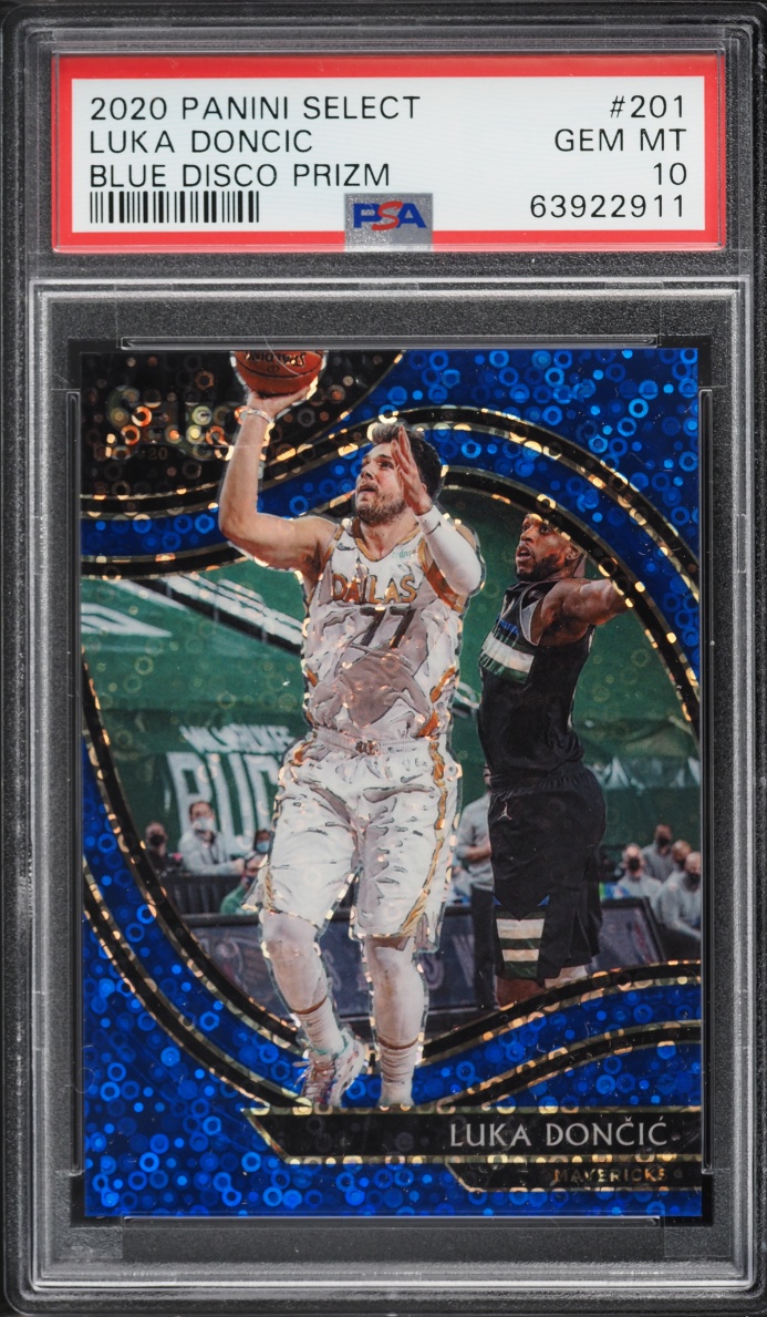 2020 Select Courtside Blue Disco Prizm Luka Doncic /25 #201 PSA 10 GEM MINT