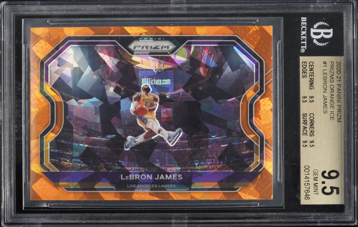 2020 Panini Prizm Orange Ice LeBron James #1 BGS 9.5 GEM MINT