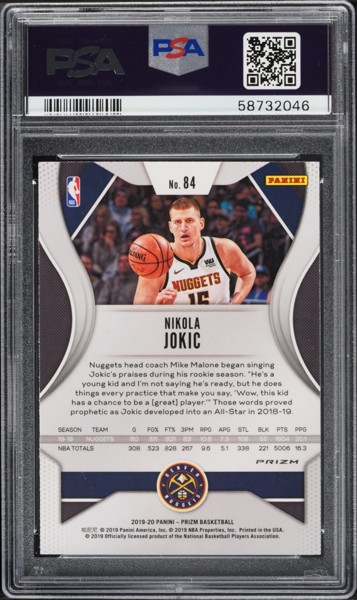 2019 Panini Prizm Choice Tiger Stripe Nikola Jokic #84 PSA 10 GEM MINT