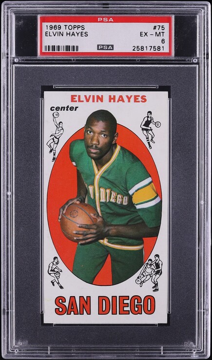 1969 Topps Basketball Elvin Hayes ROOKIE #75 PSA 6 EXMT