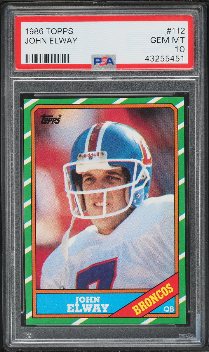 1986 Topps Football John Elway #112 PSA 10 GEM MINT