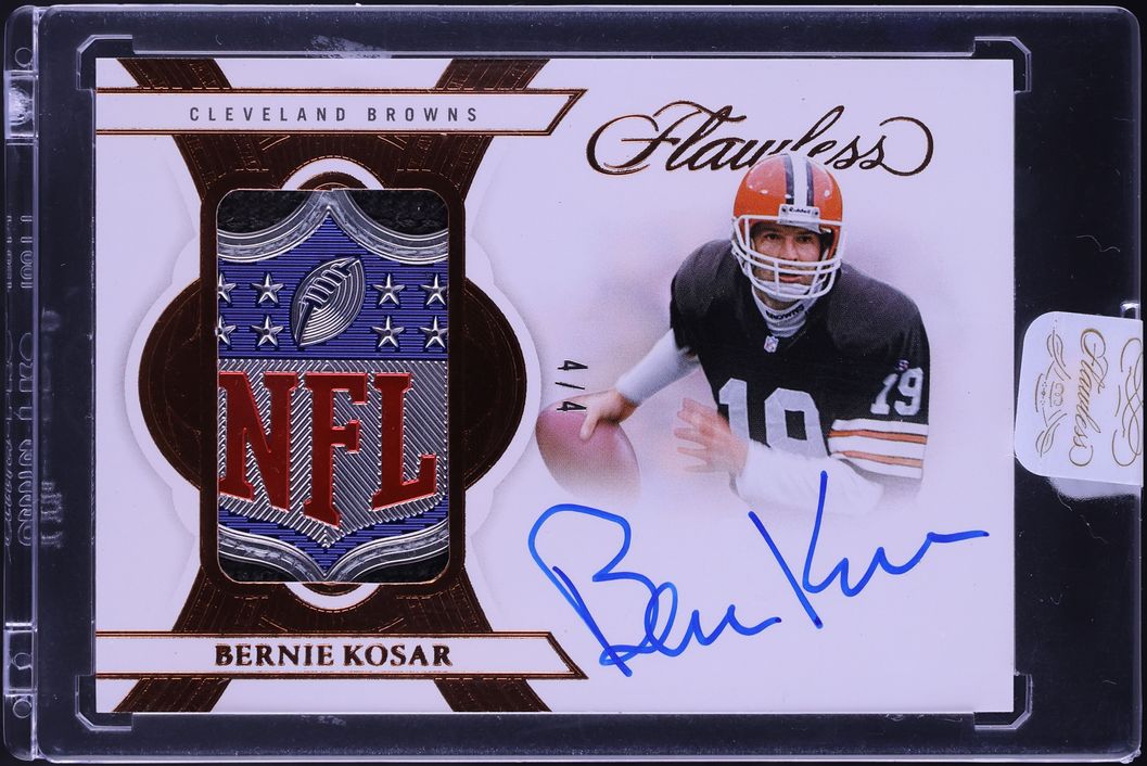 2025 Panini Flawless Bronze Bernie Kosar NFL SHIELD PATCH AUTO 4/4 #PA-BKR