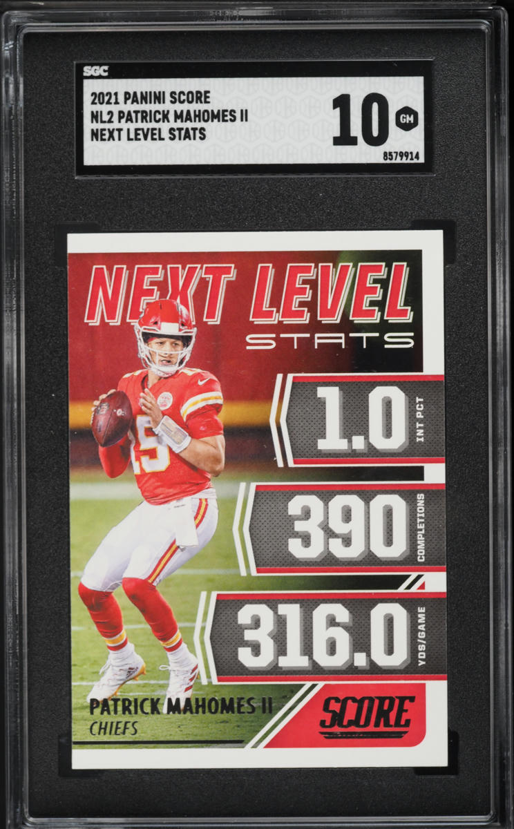 2021 Score Next Level Stats Patrick Mahomes II #NL2 SGC 10 GEM MINT