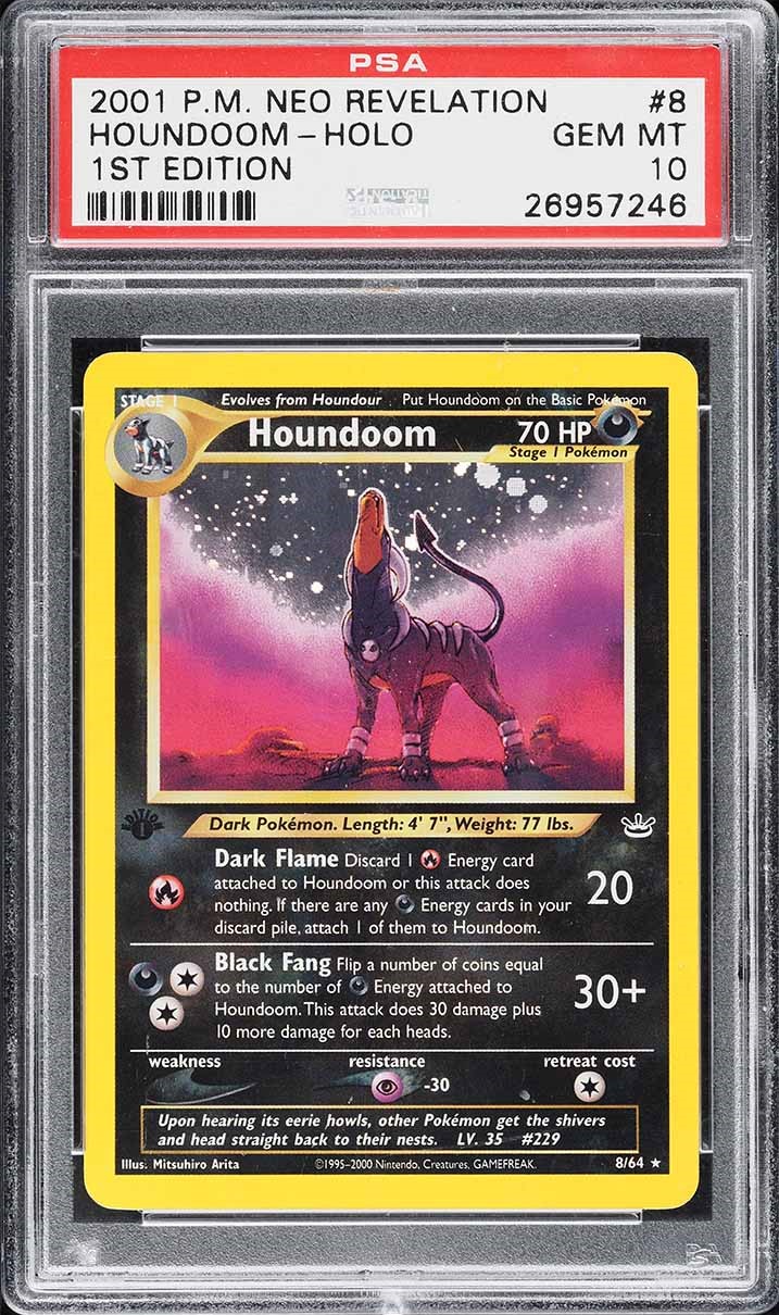 2001 Pokemon Neo Revelation 1st Edition Holo Houndoom #8 PSA 10 GEM MINT