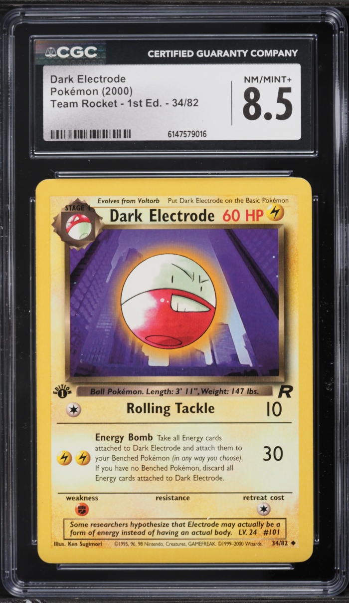 2000 Pokemon Team Rocket 1st Edition Dark Electrode #34 CGC 8.5 NM-MT+