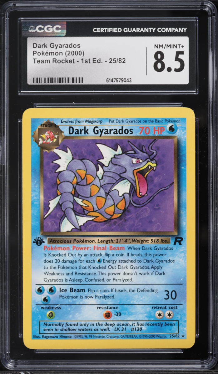 2000 Pokemon Team Rocket 1st Edition Dark Gyarados #25 CGC 8.5 NM-MT+