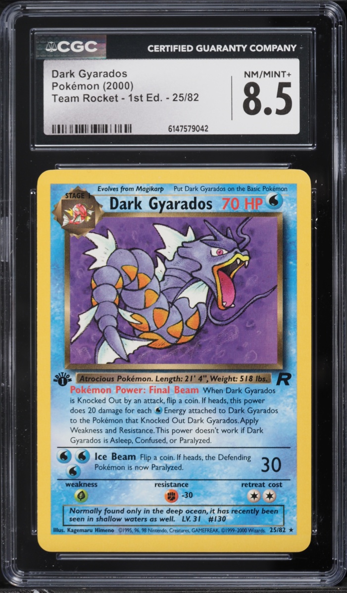 2000 Pokemon Team Rocket 1st Edition Dark Gyarados #25 CGC 8.5 NM-MT+