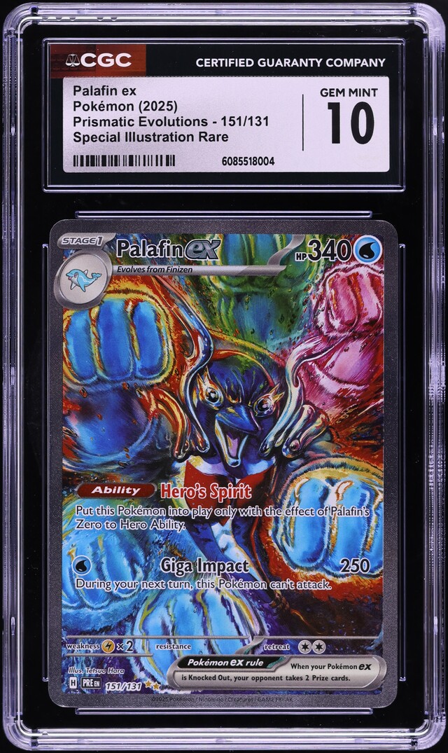 2025 Pokemon Scarlet & Violet Prismatic Evolutions SIR Palafin ex #151 CGC 10 GEM MINT