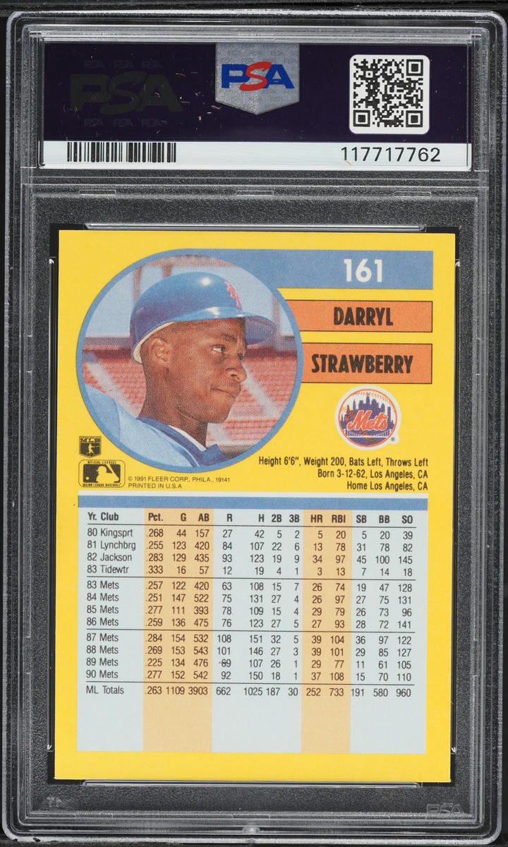 1991 Fleer Darryl Strawberry #161 PSA 10 GEM MINT