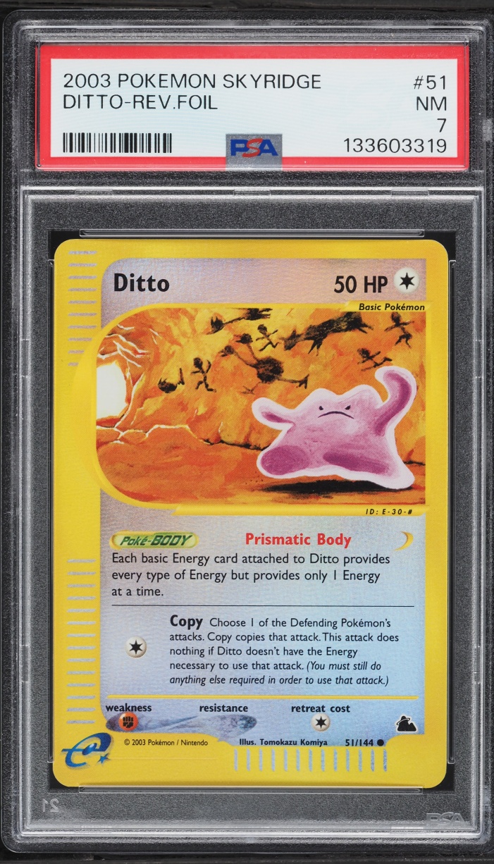 2003 Pokemon Skyridge Reverse Holo Ditto #51 PSA 7 NRMT