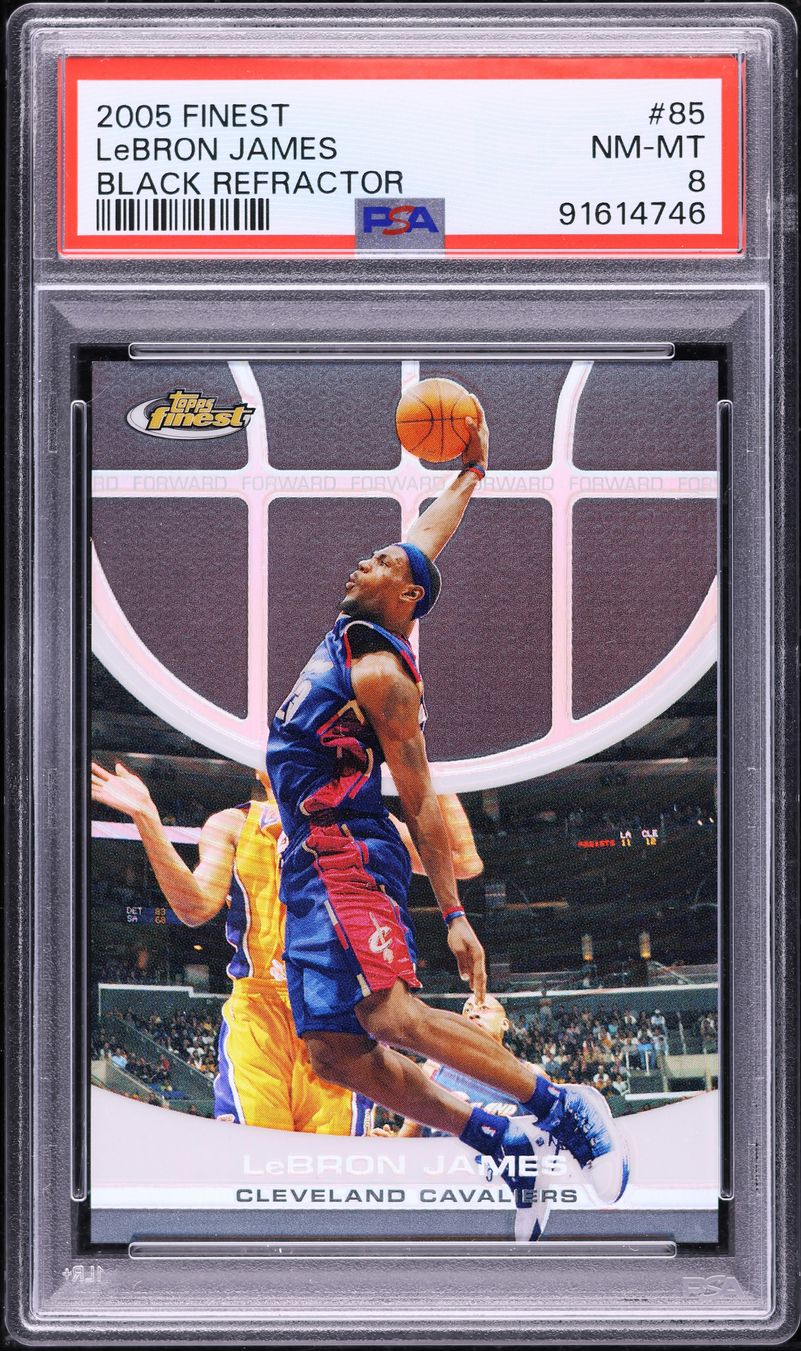 2005 Finest Black Refractor LeBron James /19 #85 PSA 8 NM-MT