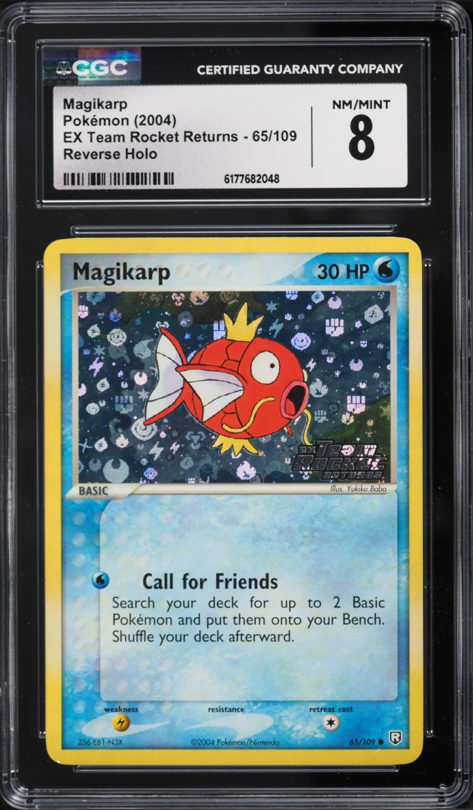 2004 Pokemon EX Team Rocket Returns Reverse Holo Magikarp #65 CGC 8 NM-MT