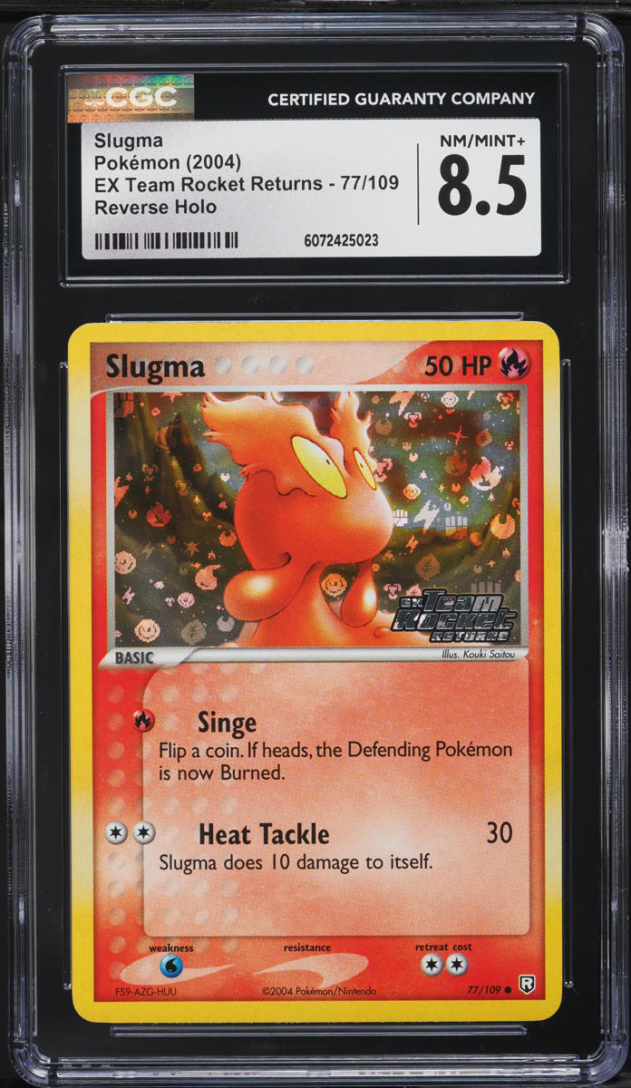 2004 Pokemon EX Team Rocket Returns Reverse Holo Slugma #77 CGC 8.5 NM-MT+ - Main Image