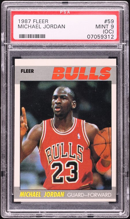 1987 Fleer Basketball Michael Jordan #59 PSA 9(oc) MINT on