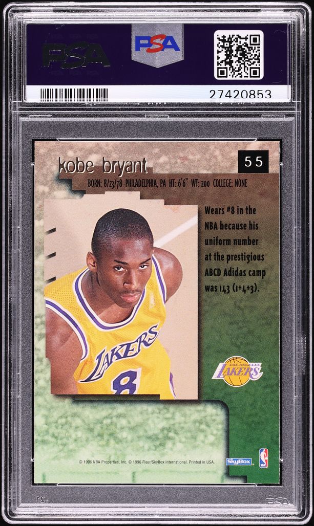 1996 Skybox Premium Rubies Kobe Bryant ROOKIE #55 PSA 10 GEM MINT