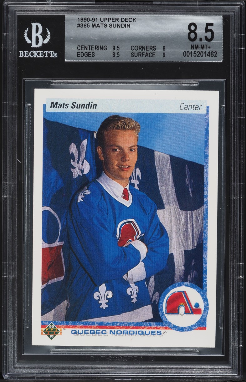 1990 Upper Deck Hockey Mats Sundin ROOKIE #365 BGS 8.5 NM-MT+