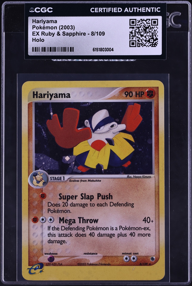 2003 Pokemon EX Ruby & Sapphire Holo Hariyama #8 CGC AUTH