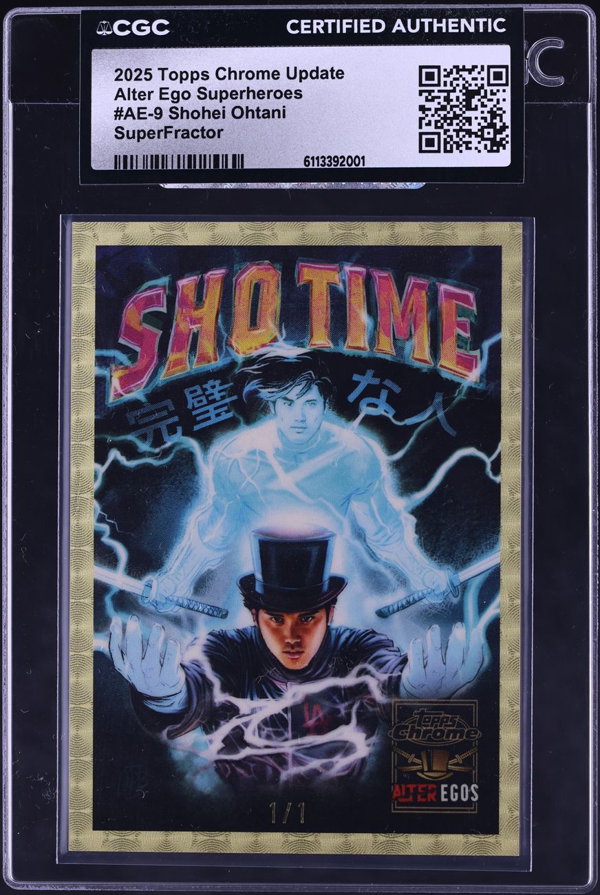 2025 Topps Chrome Update Alter Ego Superheroes SuperFractor Shohei Ohtani 1/1 #AE-9 CGC AUTH