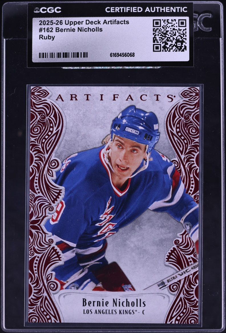 2025 Upper Deck Artifacts Ruby Bernie Nicholls /599 #162 CGC AUTH
