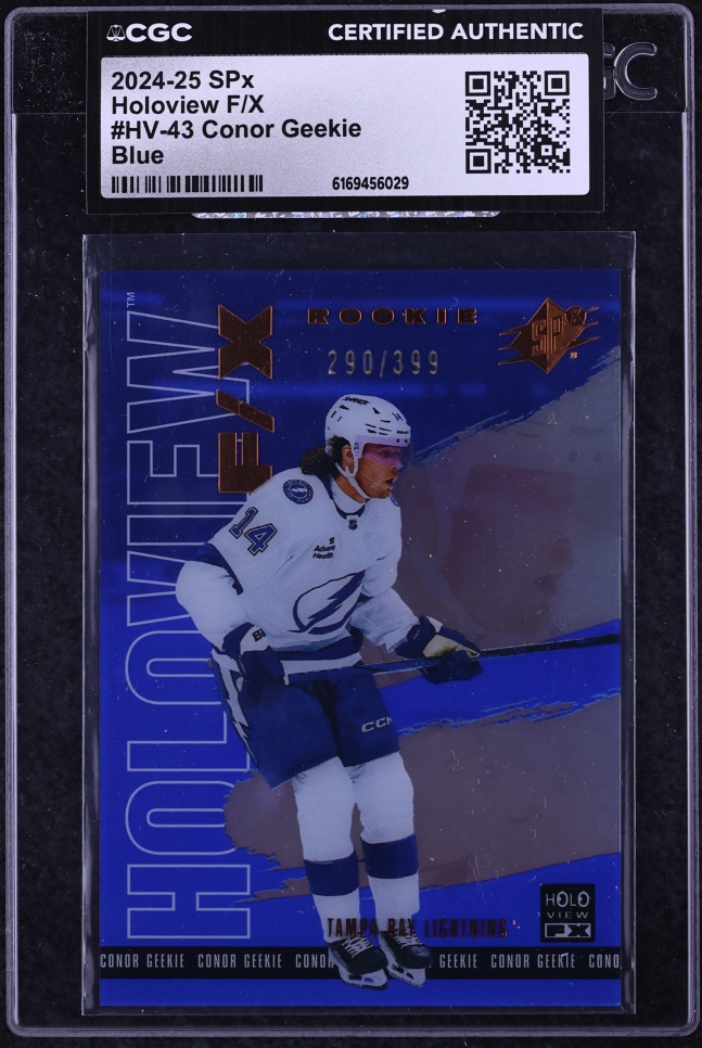 2024 SPx Holoview F/X Blue Conor Geekie ROOKIE /399 #HV-43 CGC AUTH