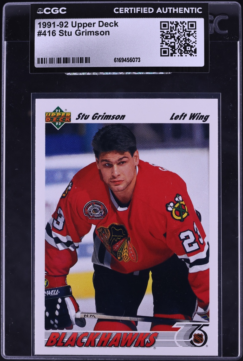 1991 Upper Deck Hockey Stu Grimson #416 CGC AUTH