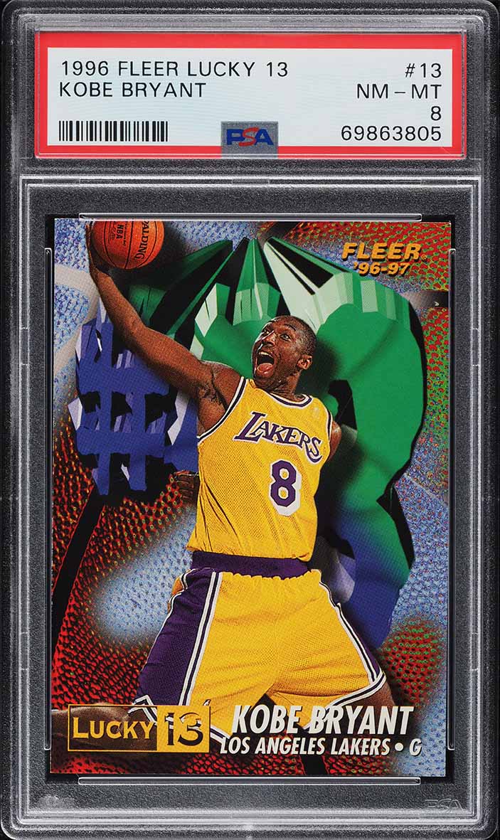 1996 Fleer Lucky 13 Kobe Bryant ROOKIE #13 PSA 8 NM-MT - Main Image