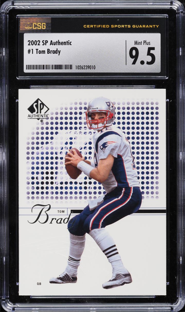 2002 SP Authentic Tom Brady #1 CSG 9.5 MINT+