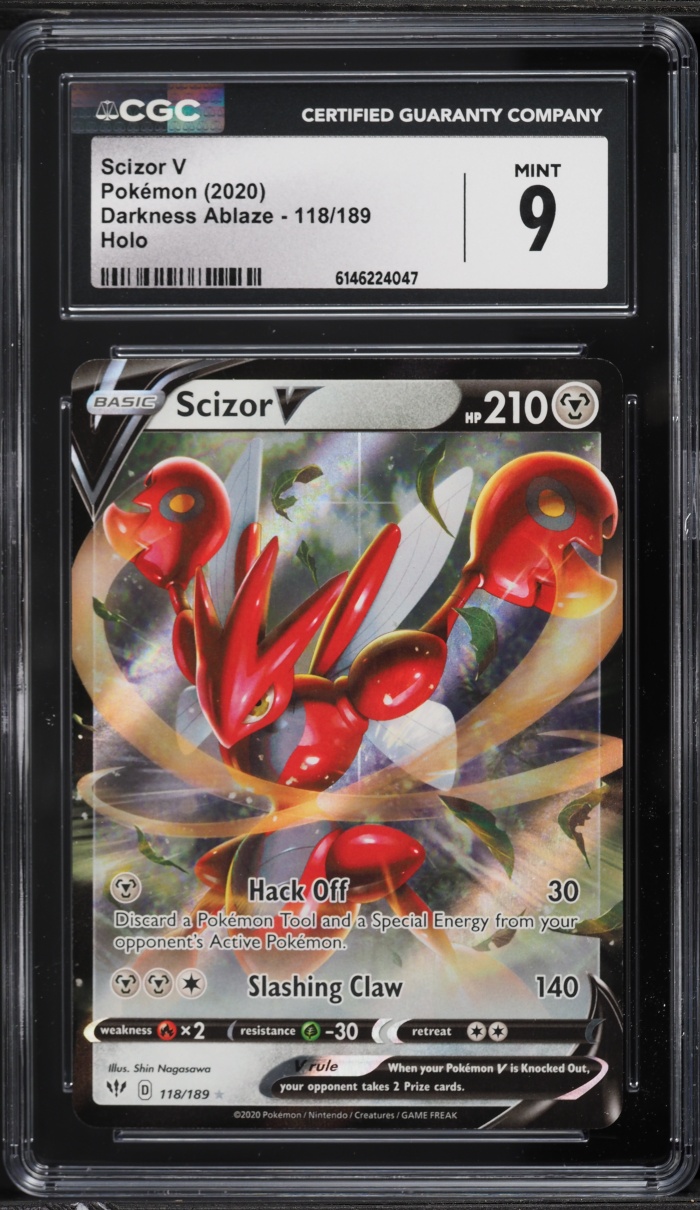 2020 Pokemon Sword & Shield Darkness Ablaze Scizor V #118 CGC 9 MINT