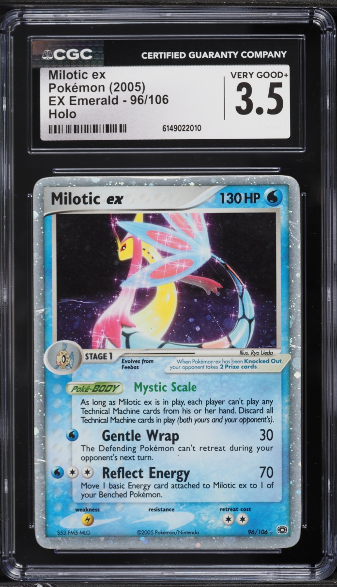 2005 Pokemon EX Emerald Holo Milotic EX #96 CGC 3.5 VG+
