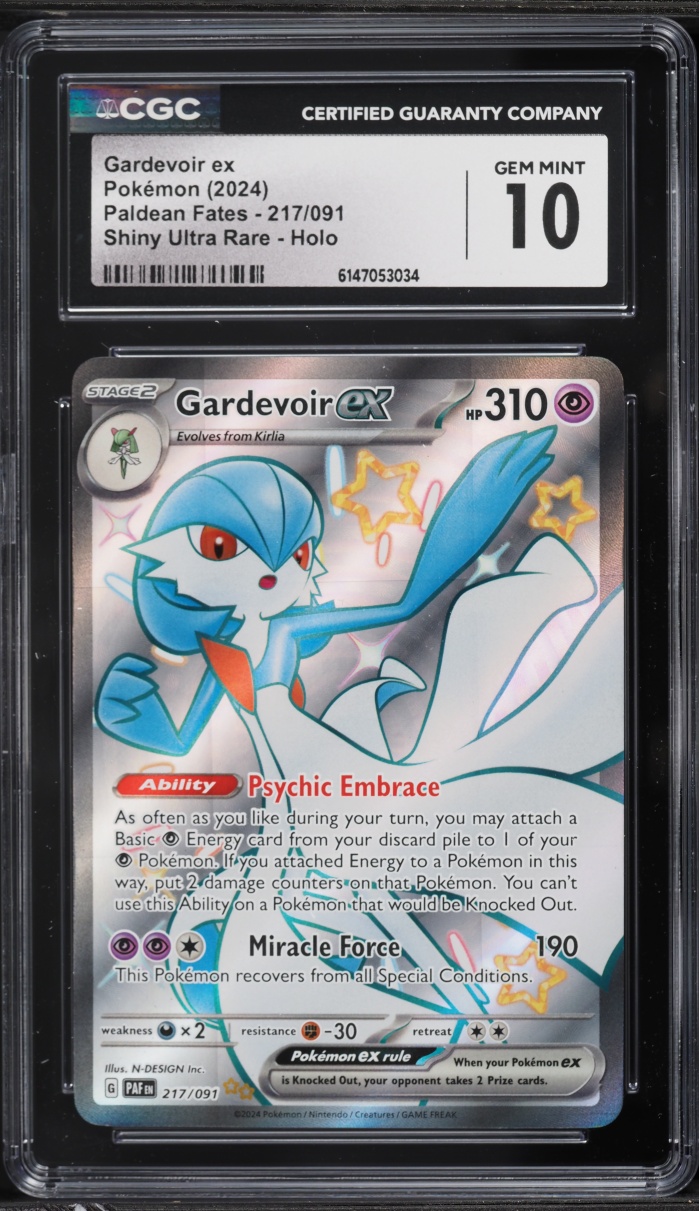 2024 Pokemon Scarlet & Violet Paldean Fates Full Art Gardevoir ex #217 CGC 10 GEM MINT