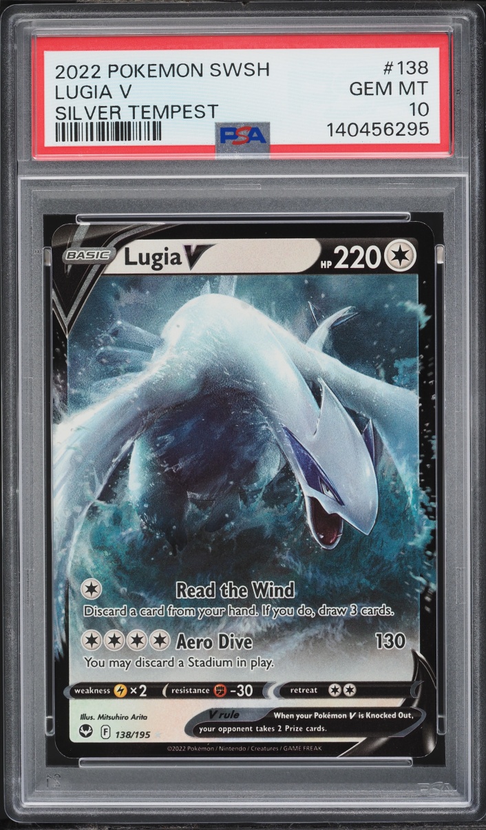 2022 Pokemon Sword & Shield Silver Tempest Holo Lugia V #138 PSA 10 GEM MINT