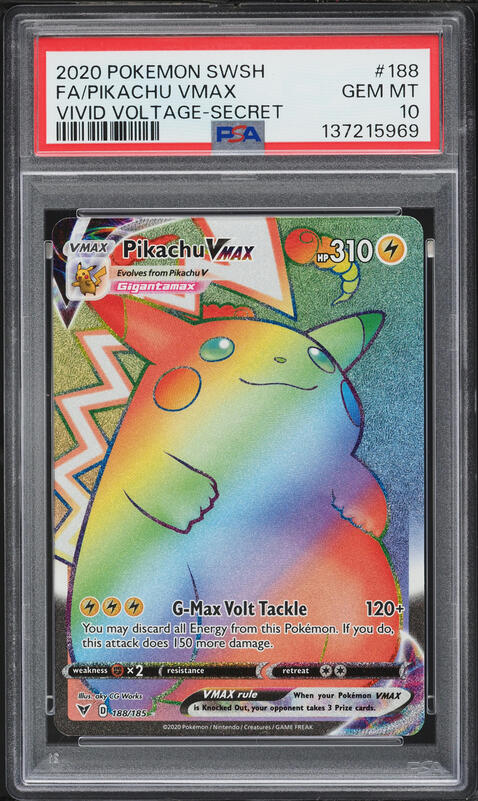2020 Pokemon Sword & Shield Vivid Voltage Pikachu VMAX #44 PSA 10