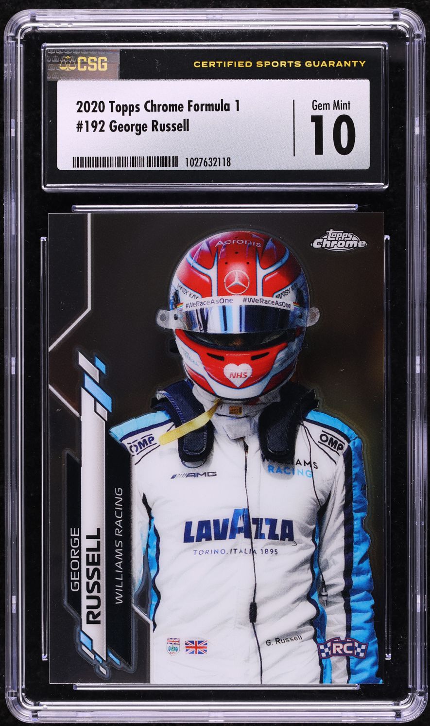 2020 Topps Chrome Formula 1 F1 George Russell ROOKIE #192 CSG 10 GEM MINT
