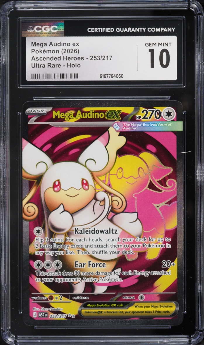 2026 Pokemon Mega Evolution Ascended Heroes Full Art Mega Audino ex #253 CGC 10 GEM MINT