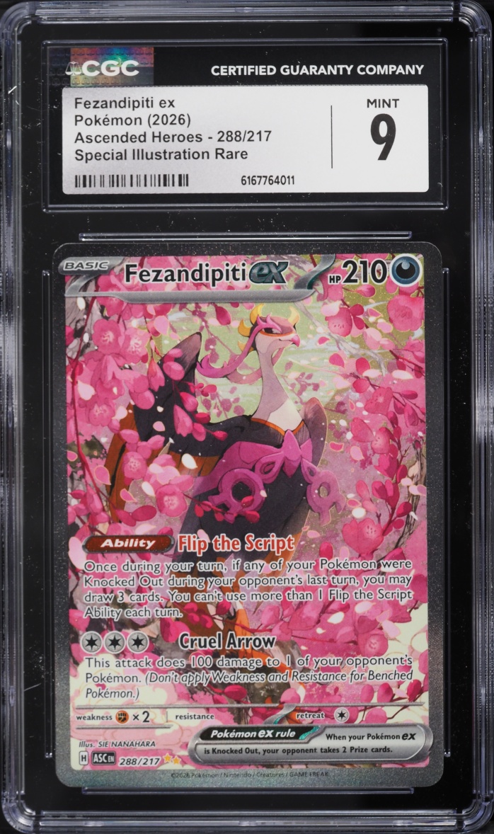 2026 Pokemon Mega Evolution Ascended Heroes SIR Fezandipiti ex #288 CGC 9 MINT