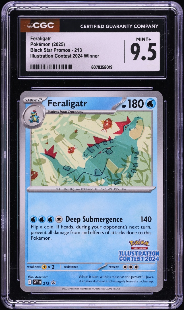 2025 Pokemon Scarlet & Violet Promo Illustration Contest '24 Winner Feraligatr #213 CGC 9.5