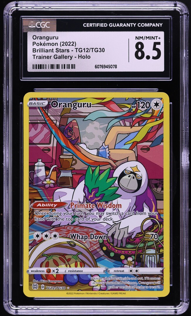 2022 Pokemon Sword & Shield Brilliant Stars CHR Oranguru #TG12 CGC 8.5 NM-MT+