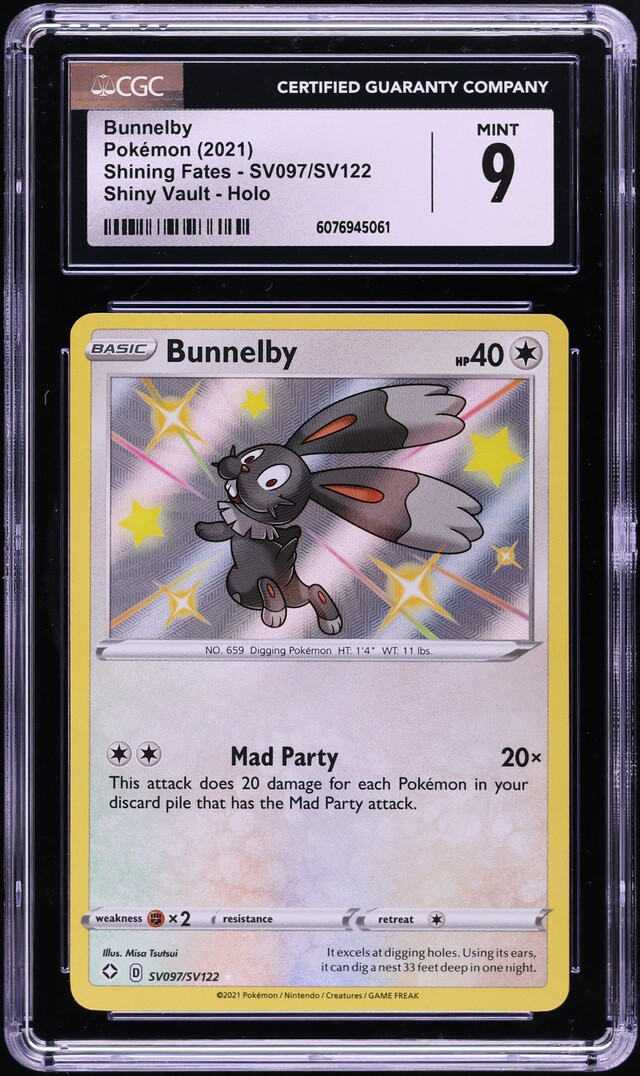 2021 Pokemon SV Shining Fates Shiny Vault Holo Bunnelby #SV097 CGC 9 MINT