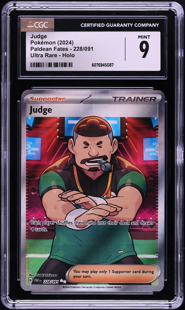 2024 Pokemon Scarlet & Violet Paldean Fates Full Art Judge #228 CGC 9 MINT