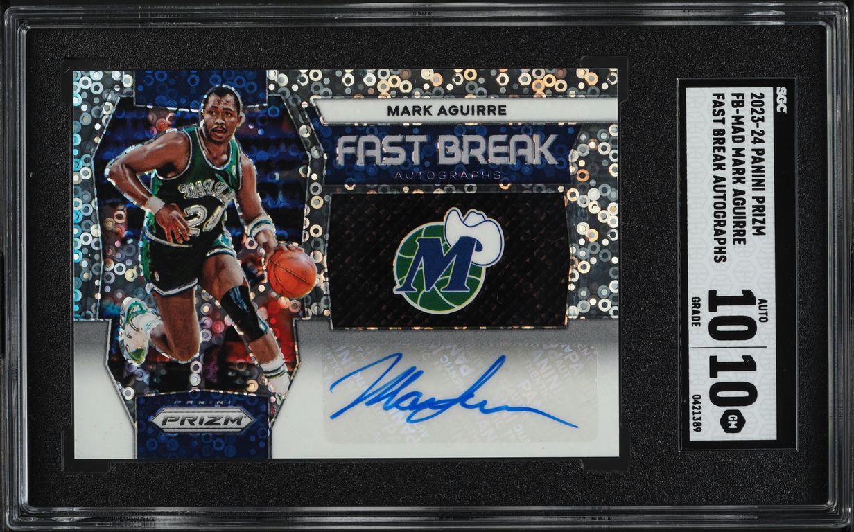 2023 Panini Prizm Fast Break Mark Aguirre AUTO #FB-MAD SGC 10 GEM MINT