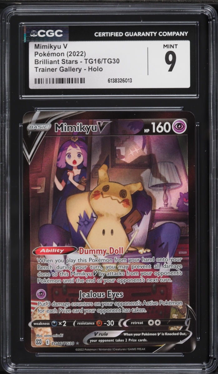 2022 Pokemon Sword & Shield Brilliant Stars CHR Mimikyu V #TG16 CGC 9 MINT