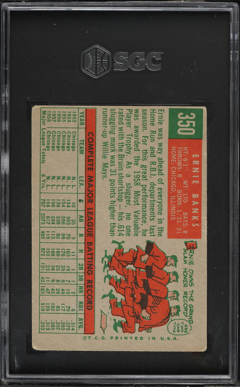 1959 Topps Ernie Banks #350 SGC 3 VG
