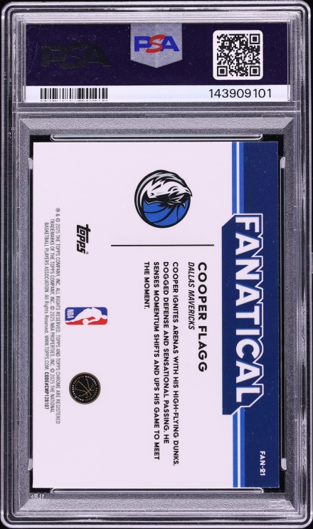 2025 Topps Chrome Fanatical Cooper Flagg ROOKIE #FAN-21 PSA 9 MINT