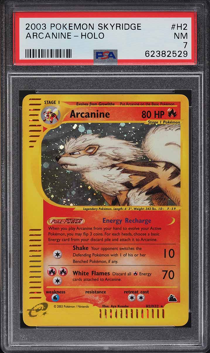 2003 Pokemon Skyridge Holo Arcanine #H2 PSA 7 NRMT