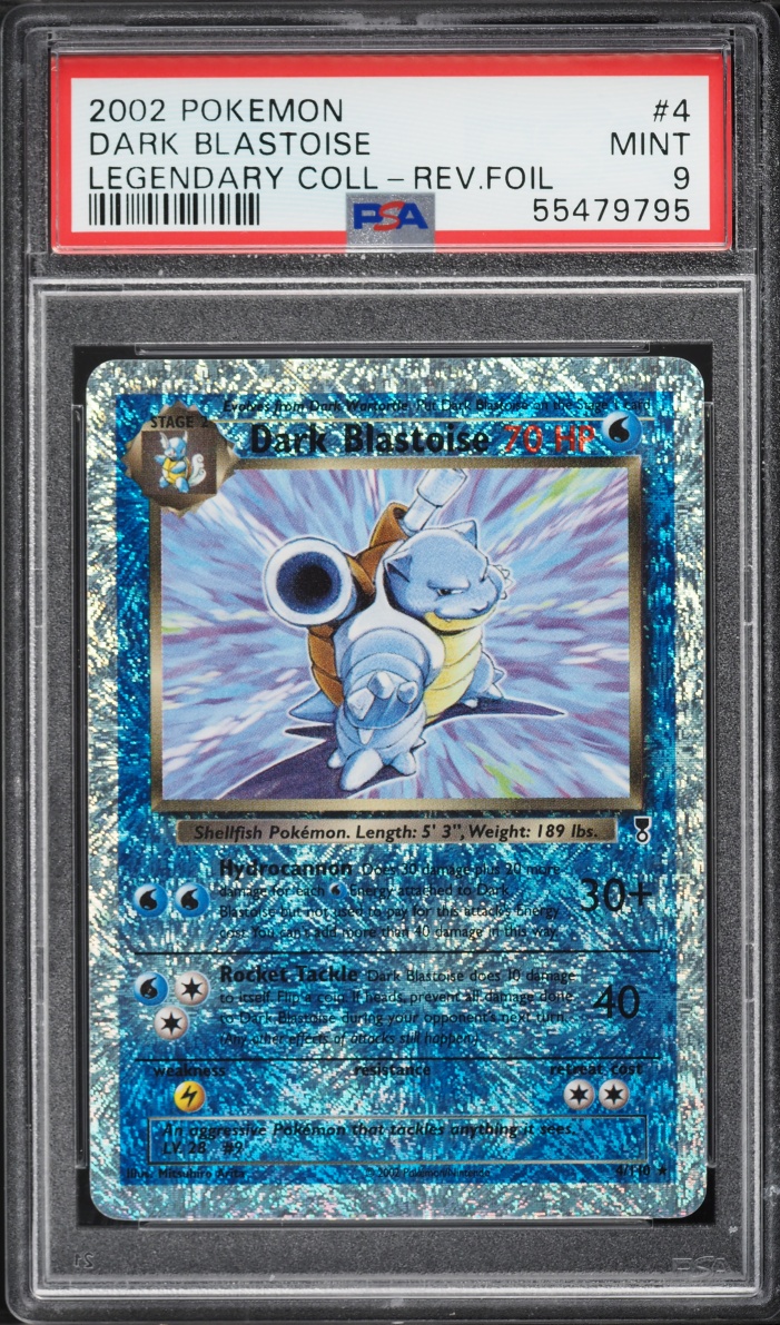 2002 Pokemon Legendary Collection Reverse Holo Dark Blastoise #4 PSA 9 MINT