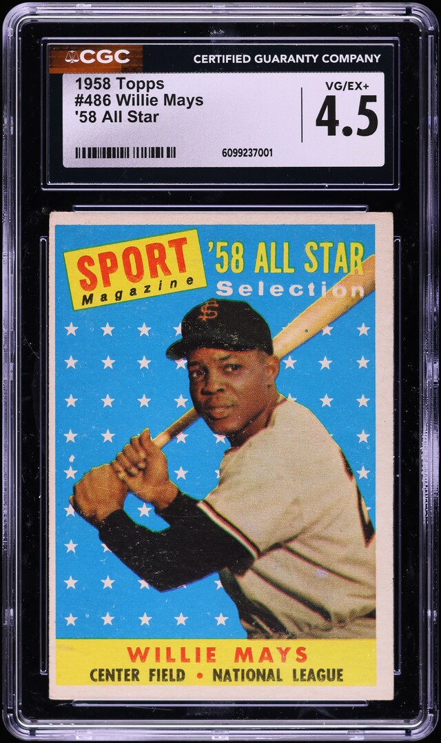 1958 Topps All Star Willie Mays #486 CGC 4.5 VGEX+