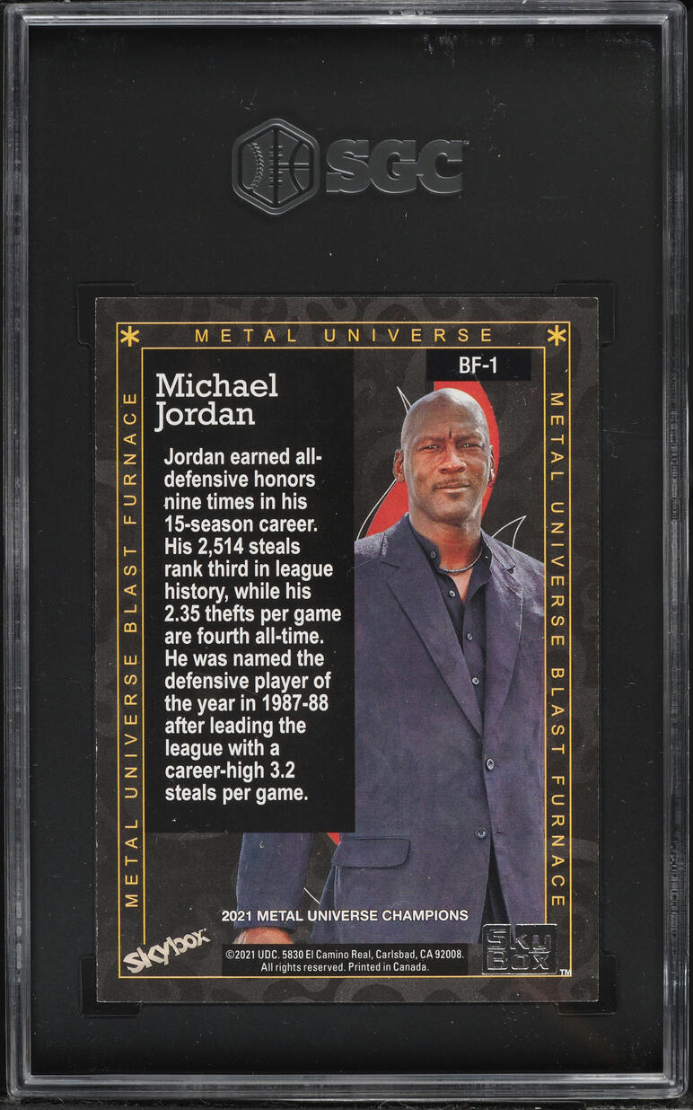 2021 Metal Universe Champions Blast Furnace Michael Jordan #BF-1 SGC 10 GEM MINT