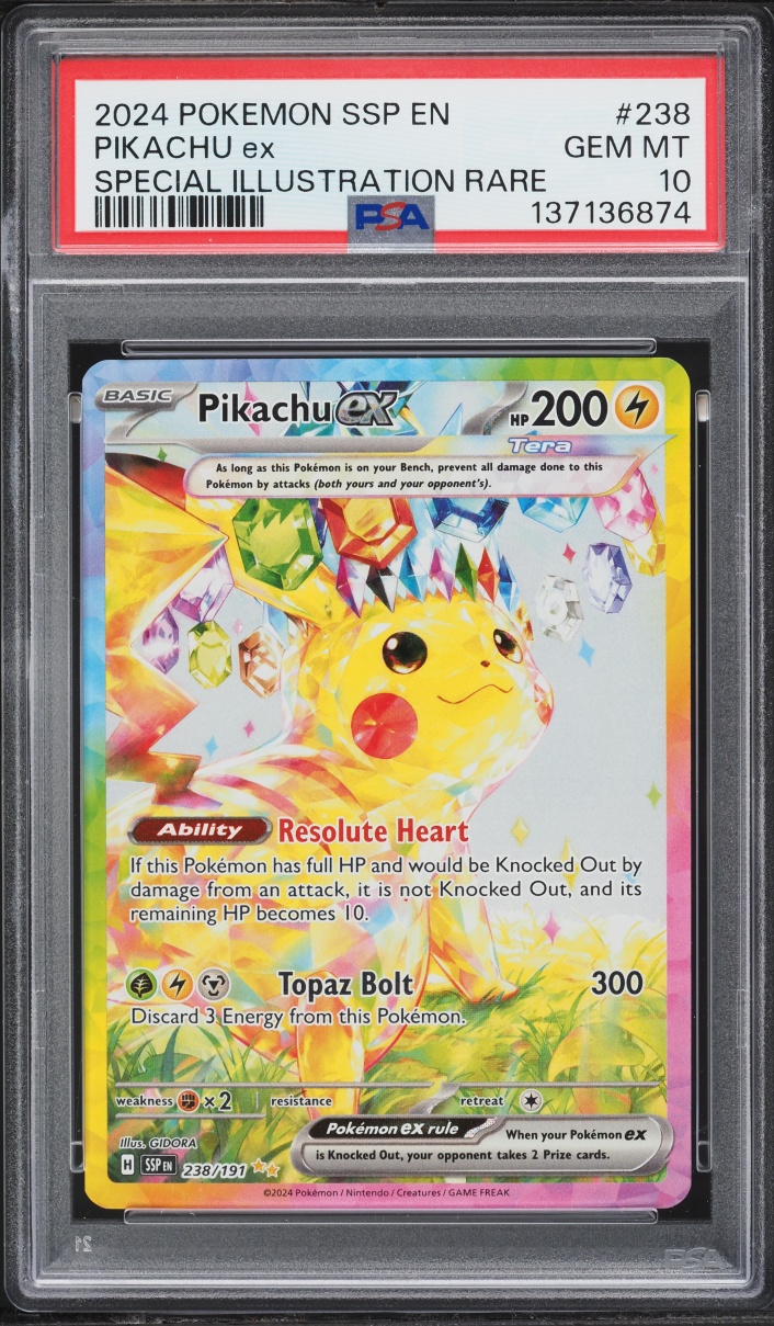 2024 Pokemon Scarlet & Violet Surging Sparks SIR Pikachu ex #238 PSA 10 GEM MINT