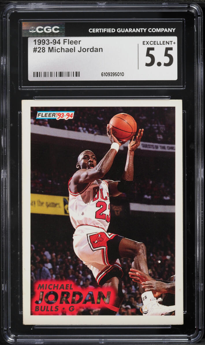 1993 Fleer Basketball Michael Jordan #28 CGC 5.5 EX+