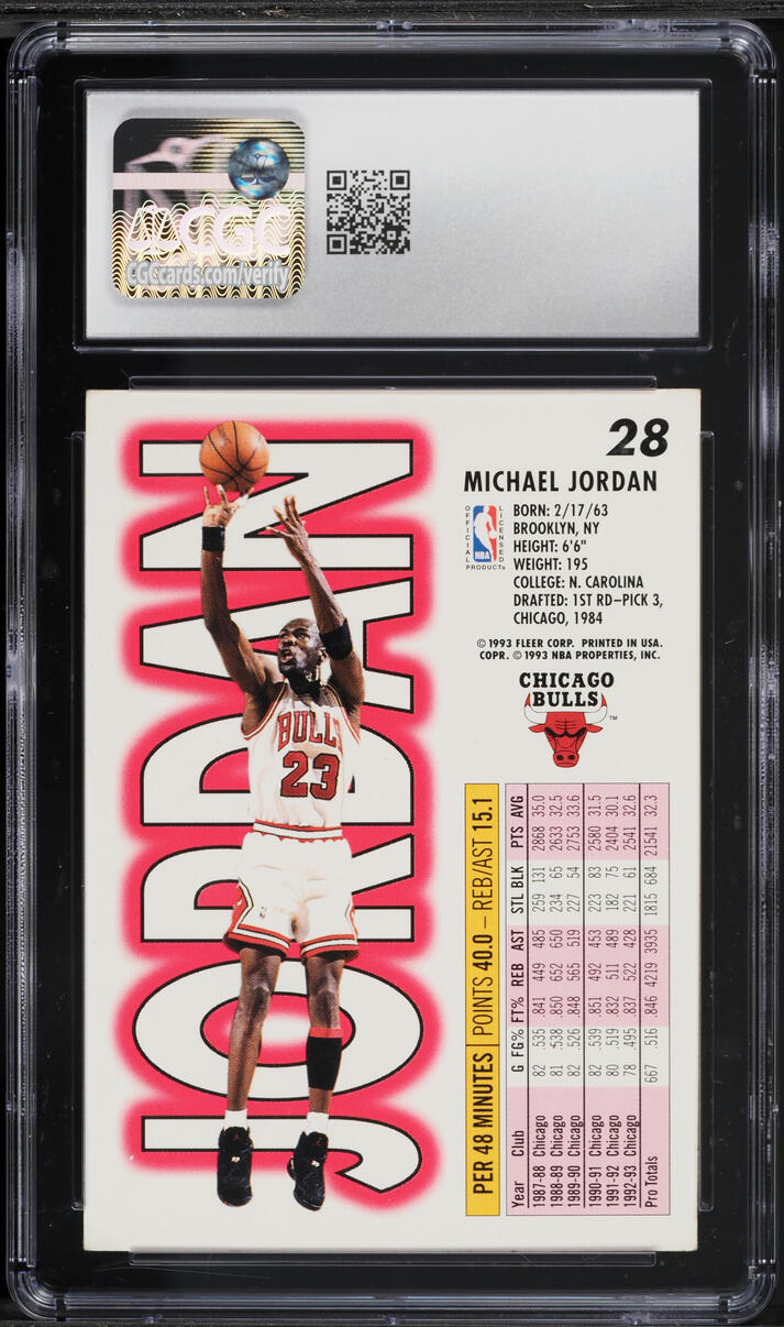 1993 Fleer Basketball Michael Jordan #28 CGC 5.5 EX+